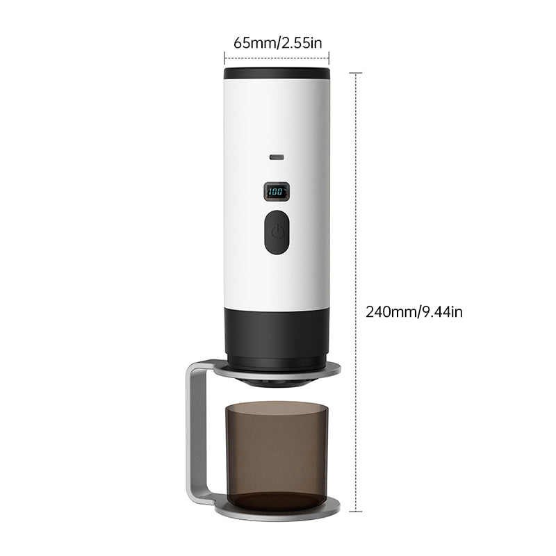 Portable Wireless 3-in-1 Espresso Maker, 7800mAh, Car/Home/Camping, Ground/Capsule Coffee.