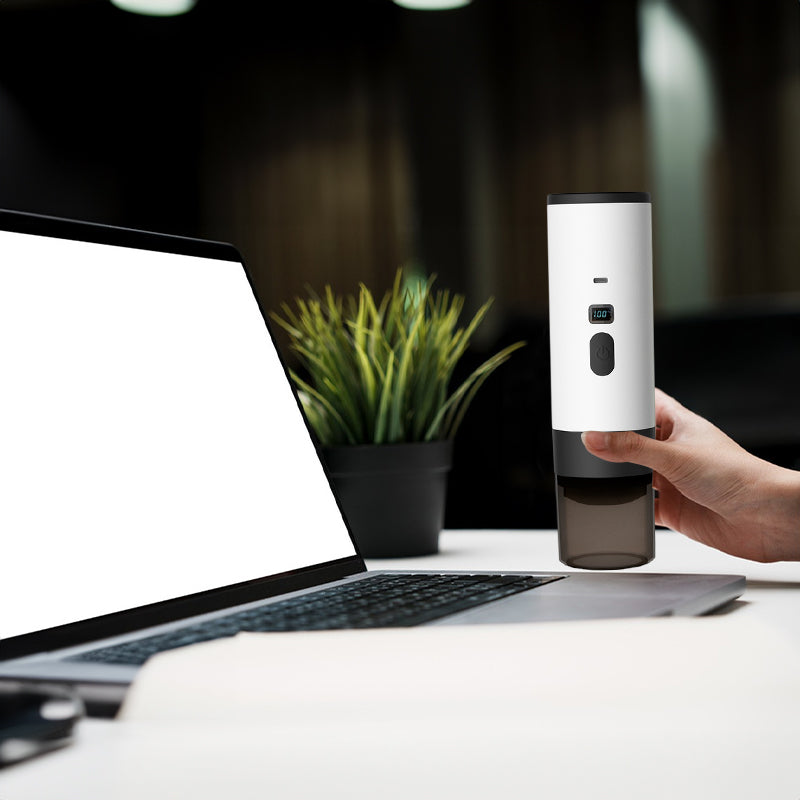 Portable Wireless 3-in-1 Espresso Maker, 7800mAh, Car/Home/Camping, Ground/Capsule Coffee.