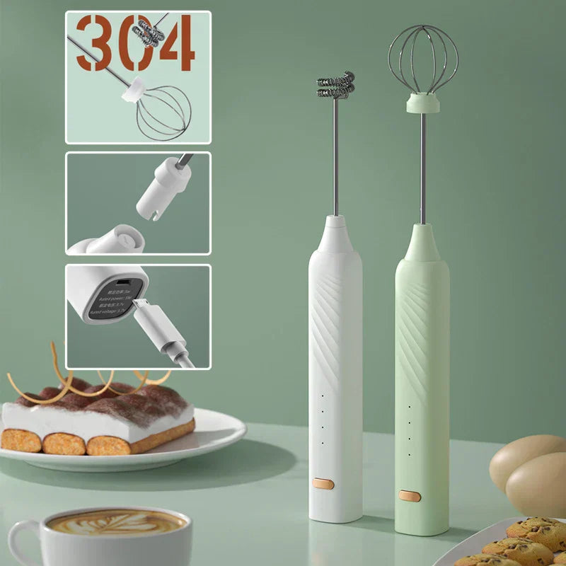 DecorBites™ Electric Milk Frother 3 Speeds Coffee Mixer Egg Beater Foam Maker